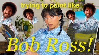 silly digital art girl attempts a Bob Ross painting tutorial 🎨🏔️