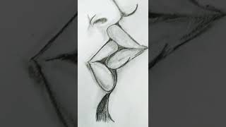 a romantic drawing | how to draw Kissing lips | Lips drawing #shorts #drawing #couple #love