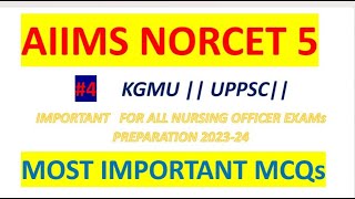 aiims norcet 5 preparation | aiims norcet 5 2023 |UPPSC Staff nurse & KGMU| OBG MCQs | Norcet 5  # 4