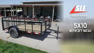 Review of 5x10 Utility Trailer with 2ft Mesh Sides | #sleequipment #lawncare