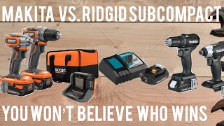 NEW RIDGID SUBCOMPACT VS. MAKITA SUBCOMPACT (YOU WONT BELIEVE WHO WINS)