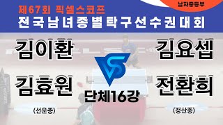 제67회픽셀스코프종별대회 김이환,김효원(선운중) VS 김요셉,전환희(정산중)