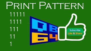 How To Print Pattern in QBasic? Episode 4