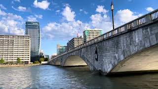 River cruising on the Shinano river in Niigata city.