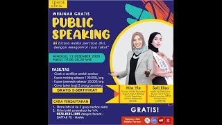 WEBINAR PUBLIC SPEAKING BY SPEAKCLINIC BERSAMA MISS VIA