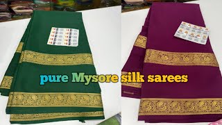 🤩Pure Mysore silk sarees🤩110  grm thickness Price: 10400/-Silk mark certifiedFree shipping in India💝