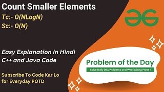 Count Smaller Elements | Array | GFG POTD | C++ | Java | Code Kar Lo