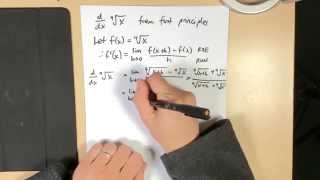 Differentiating the fourth root of x (by first principles)