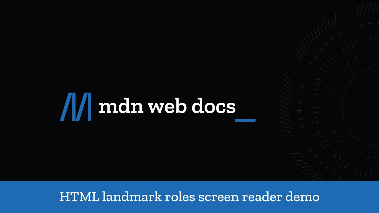 HTML Landmark Roles Screen Reader Demo - #html #accessibility - YouTube