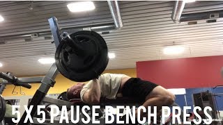 5x5 Pause Bench Press With 275LBS (Voice Over)