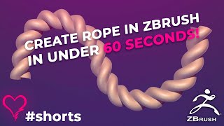 Create Rope in Zbrush in 60 Seconds! #Shorts