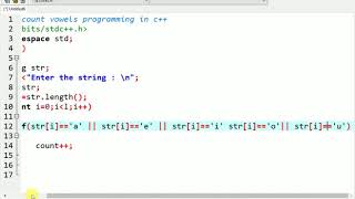 #string vowel count programming in c++