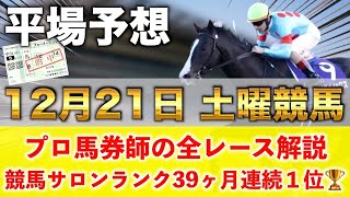 【12月21日土曜競馬予想】14週連続の新馬戦的中へ‼️プロが平場全レース予想を無料公開！【平場予想】