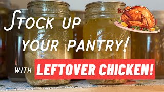 How to Can Leftover Chicken for Homemade Chicken Soup 🐔 | Easy Pantry Prep!