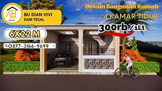 Desain Bangunan Rumah 6X22 M  [2 LANTAI] dari IBU DIAN VIVI, Jasa Desain Rumah TEGAL