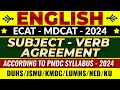 MDCAT-ECAT-2024 | English | Subject Verb Agreement