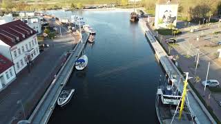 Ueckermünde von den Werften bis zum Stadthafen mit der Drohne