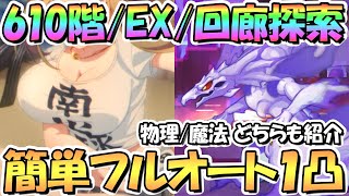 【プリコネR】１２月ルナの塔６１０階/ＥＸ/回廊探索の簡単フルオート１凸攻略編成！物理と魔法どちらも紹介【ルナの塔】【ワンパン】