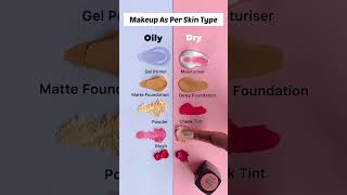 Best Makeup products for OILY and DRY skin types #trending #viralvideo #makeup #tutorial #shorts 😍