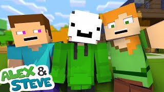 DREAM meets ALEX and STEVE | Alex and Steve Life (Minecraft Animation)