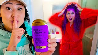 SHAMPOO HAIR DYE PRANK ON MY BEST FRIEND!! **GONE WRONG**