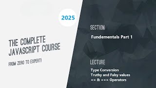 Learn JavaScript – Type Conversion - Part 6: Jonas Schmedtmann