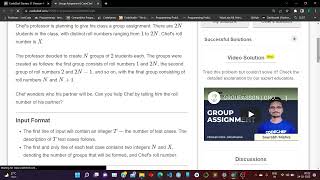CodeChef Starters 31 (Rated for Div 2, 3 & 4) Group Assignment Problem Code: GROUPASSGN