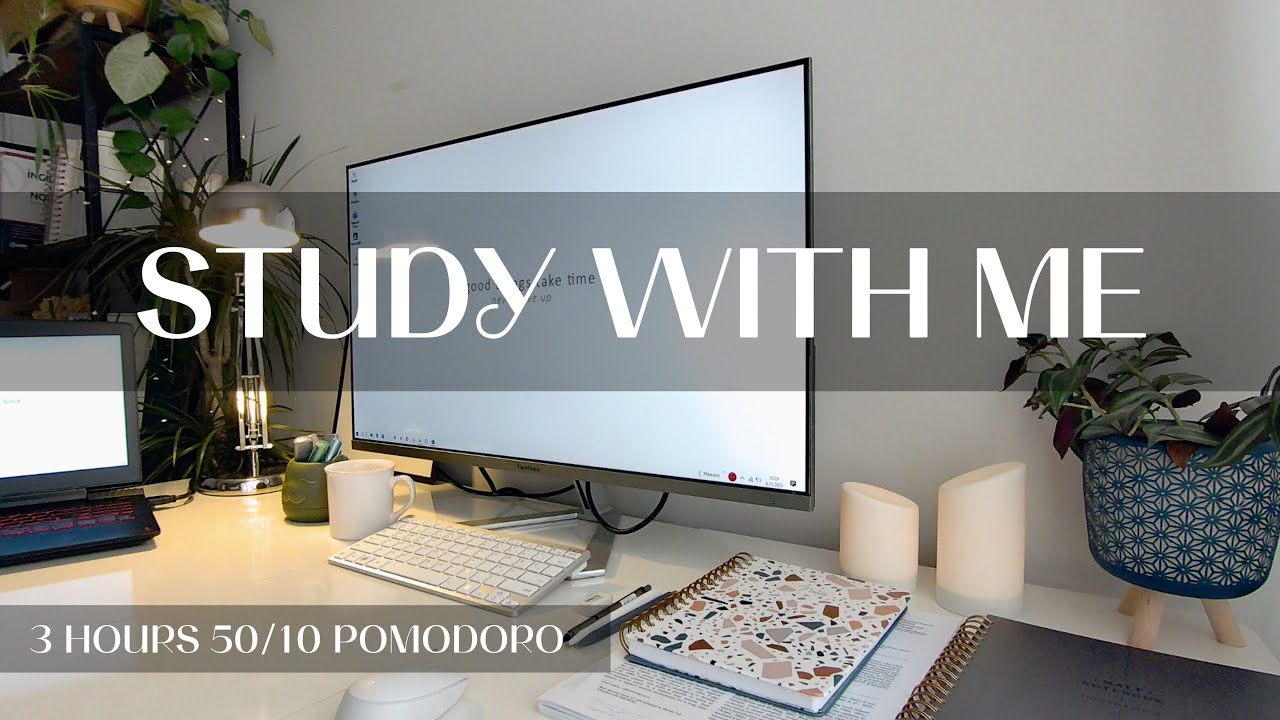 3 Hours Study With Me Pomodoro 50 10 Calm Music Real Time Timer And