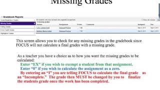 FOCUS Tutorial- Finalizing Grades