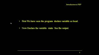 Local And Static Variable In PHP || PHP-10