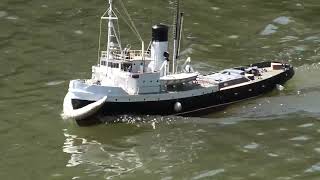 Model Slipway RC Assurance Class WWII rescue tug has a run on the pond