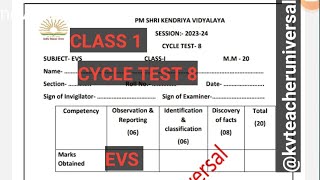 How to solve class 1 EVS cycle test 8 for KVS