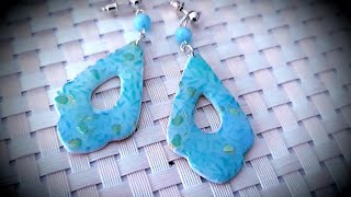 elegant earrings made of polymer clay Fimo easy polymer clay technique for beginners