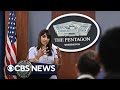 Pentagon holds briefing as world waits for Israel's response to Iranian attack | full video