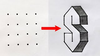 How to Draw 3D letter S Step By Step || 3D Trick