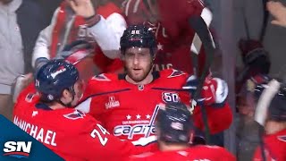 Capitals' Pierre-Luc Dubois Buries Rebound To Open Scoring vs. Canucks