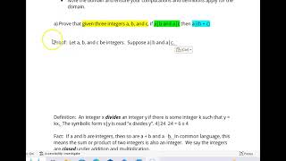 Discrete Math: Direct Proofs Example 1