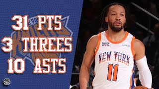 Jalen Brunson 31 pts 3 threes 10 asts vs Pistons 24/25 season