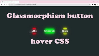 Glassmorphism button hover CSS