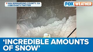 San Bernardino, CA Residents Stuck in Snow After Winter Storm