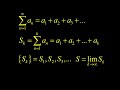 Infinite series, partial sums, sequence of partial sums and convergence + example.