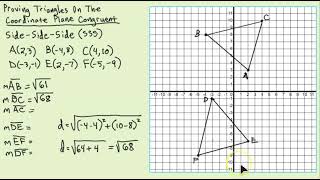 Geometry - Show Congruent Triangles on a Coordinate Plane