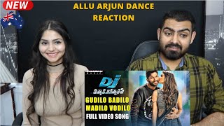 Gudilo Badilo Madilo Vodilo Full Video Song Reaction | Dj Video Songs | Allu Arjun Dance with Pooja