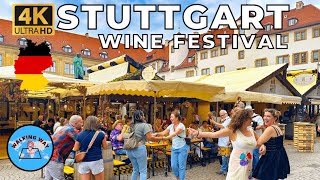 Stuttgart, Germany Wine Festival Walk (Stuttgarter Weindorf 2024) - 4K 60fps with Captions