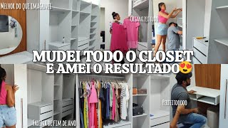 MUDEI TODO O CLOSET E ME SURPREENDI🤩 FAXINA DE FIM DE ANO NO CLOSET, ORGANIZEI TUDO, FICOU PERFEITO😍