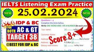 IELTS LISTENING PRACTICE TEST 2024 WITH ANSWERS | 25.02.2024