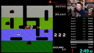 Dig Dug for NES 1-loop speedrun old WR, 3:26.56