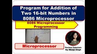 16 Bit addition Program in 8086 microprocessor (method 2) | Addition program in 8086 microprocessor