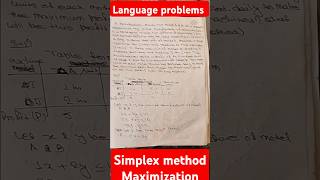 #simplexmethod || #LPP || #linearprogramming || #shorts || #maximizeproblems