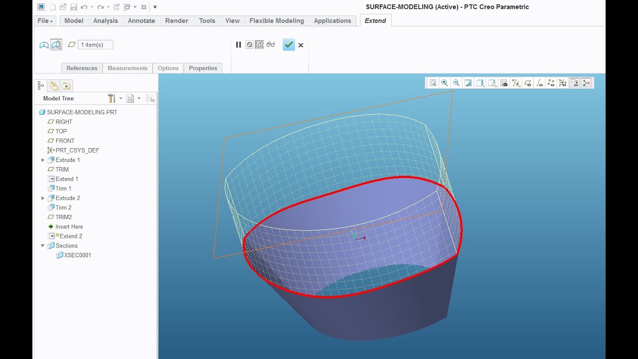 Quick Tutorial - Surface Modeling With Creo Parametric 3.0 - YouTube